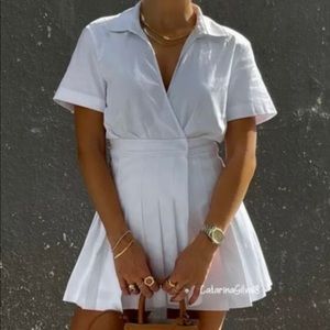 Zara poplin jumpsuit box pleat dress